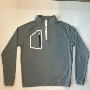 Peter Millar Forge Performance Quarter Zip Golf Pullover Gray 1/4 Zip Jacket S